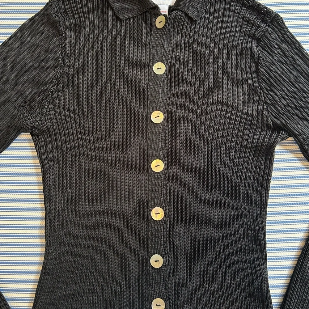 Calle Del Mar long sleeve cardigan black medium - Picture 3 of 9